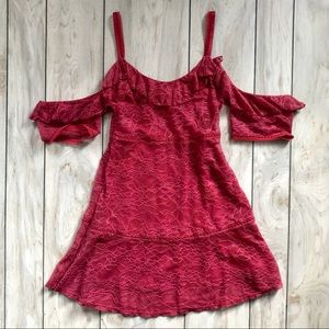 Wine Colored Lace Dress